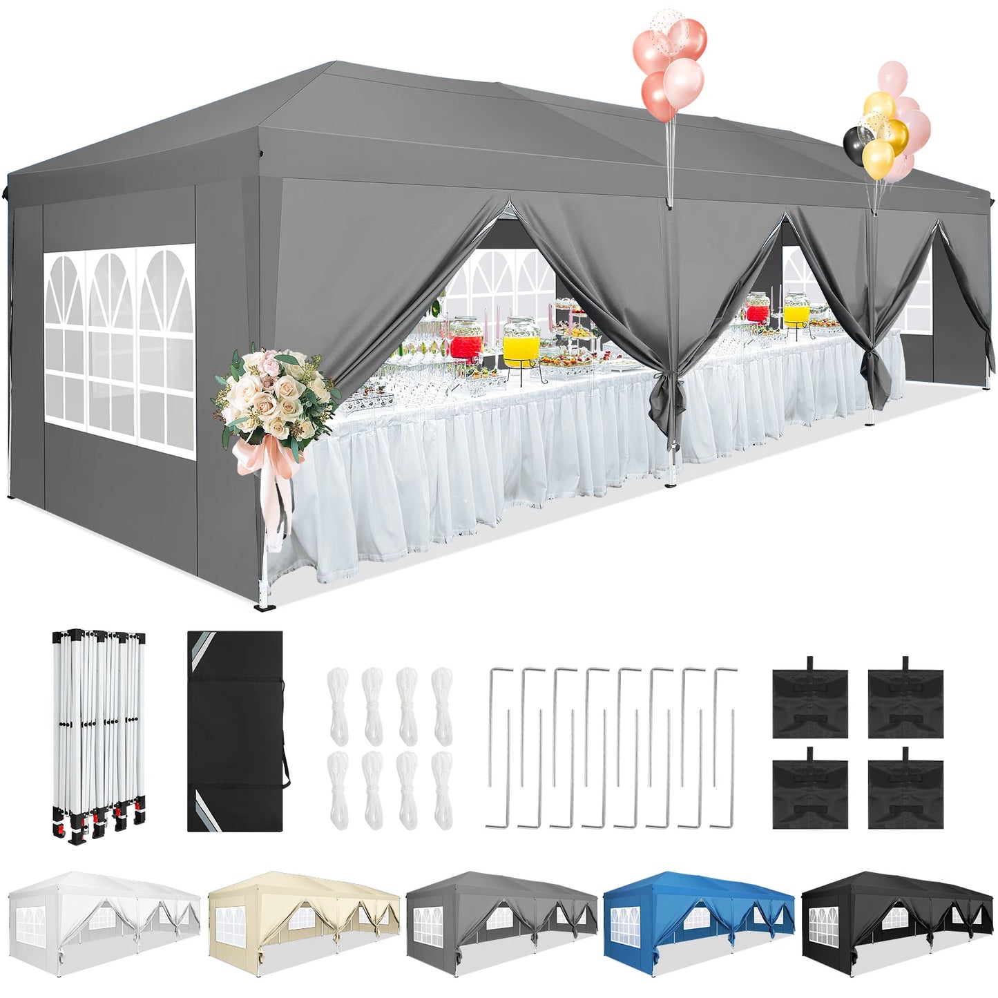 Tooluck Pop Up Canopy Tent With 8 Sidewalls