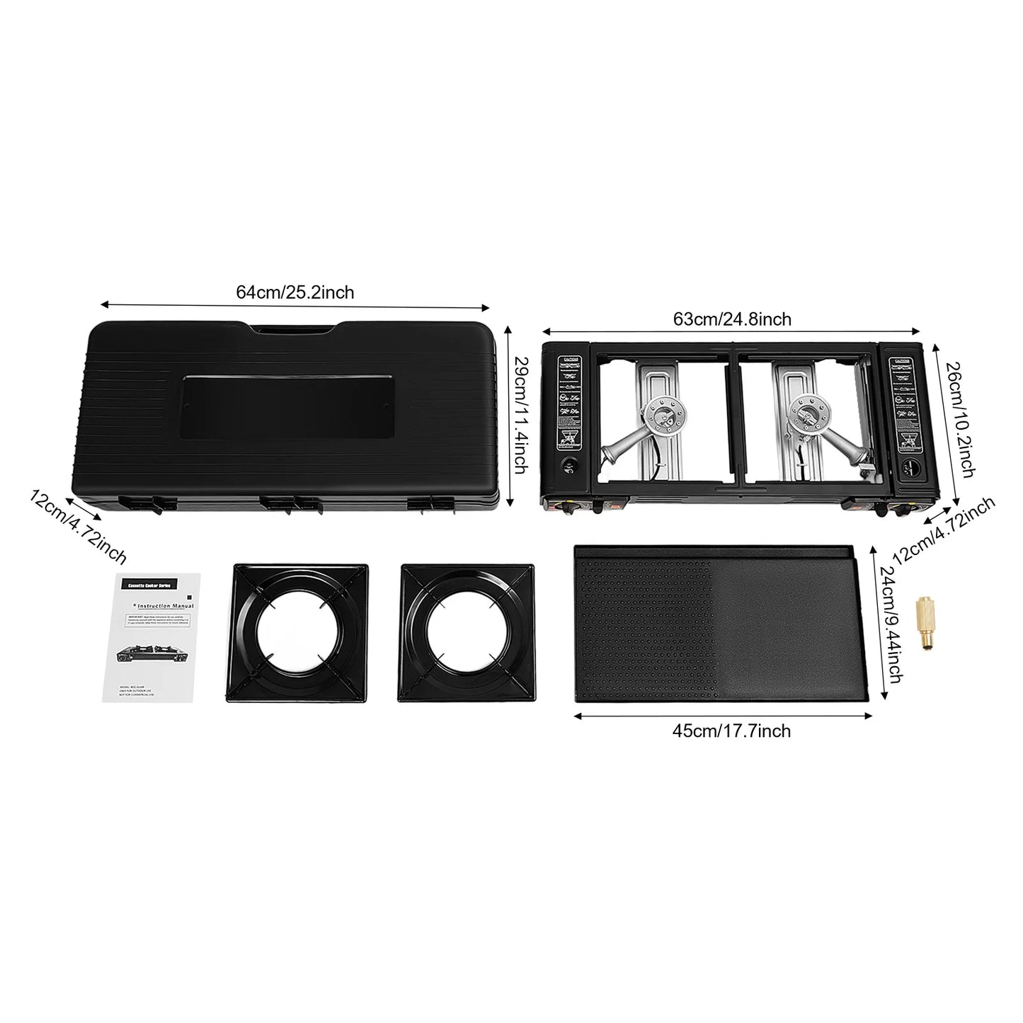 Portable 2500W Camping Stove With Baking Tray And Case