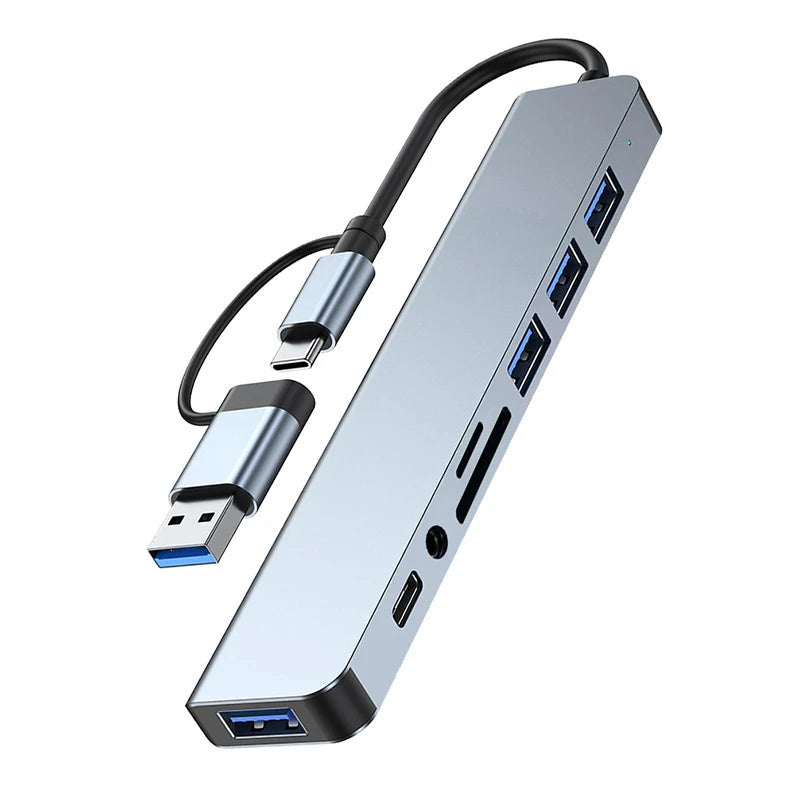 OULLX 8-In-1 USB-C Hub Docking Station With 3.5mm Audio