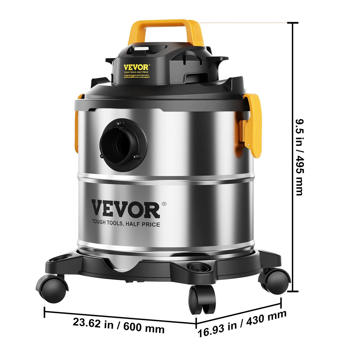 SucceBuy Stainless Steel Wet Dry Shop Vacuum With Powerful Suction
