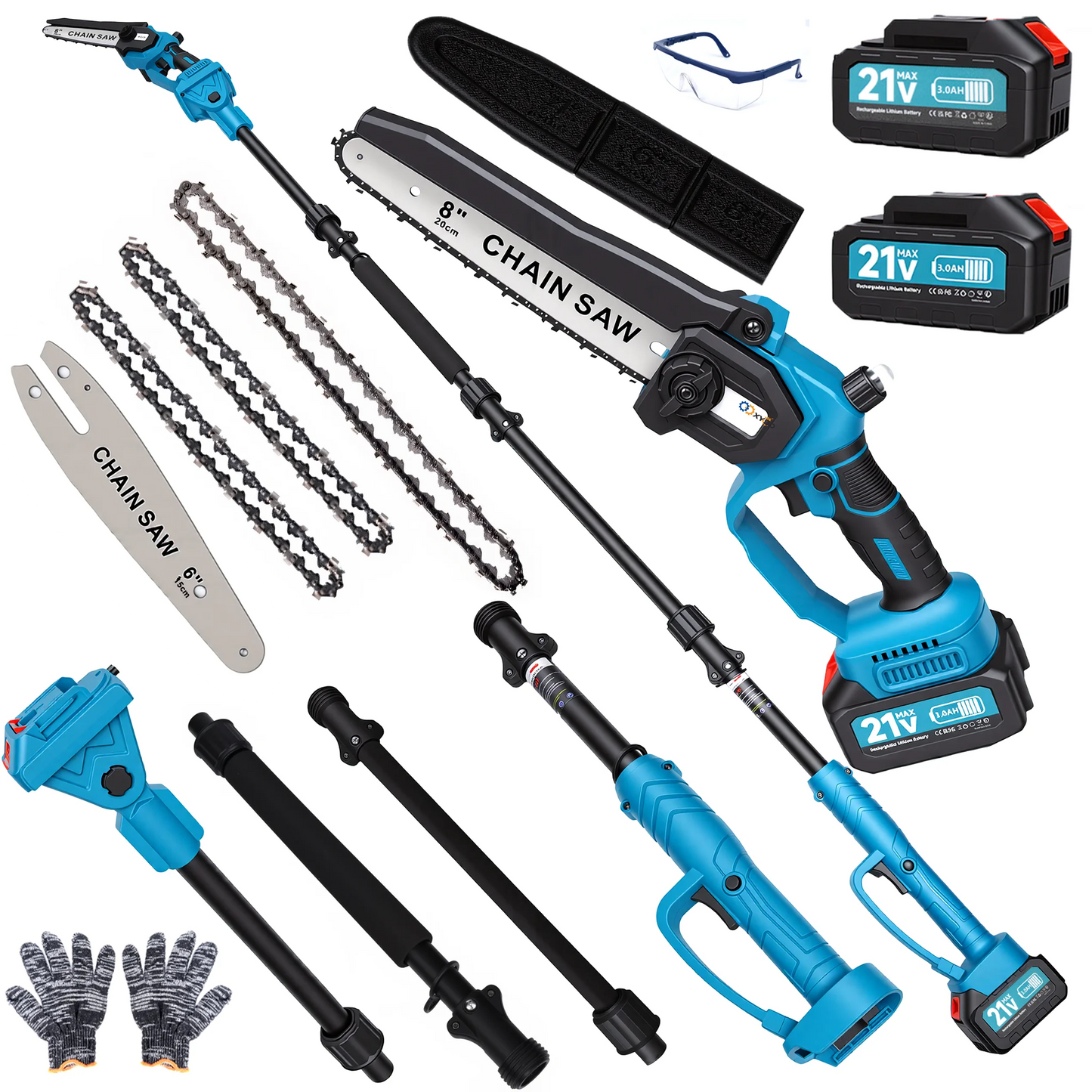2-In-1 Electric Pole Saws With Extension Pole For Wood Cutting