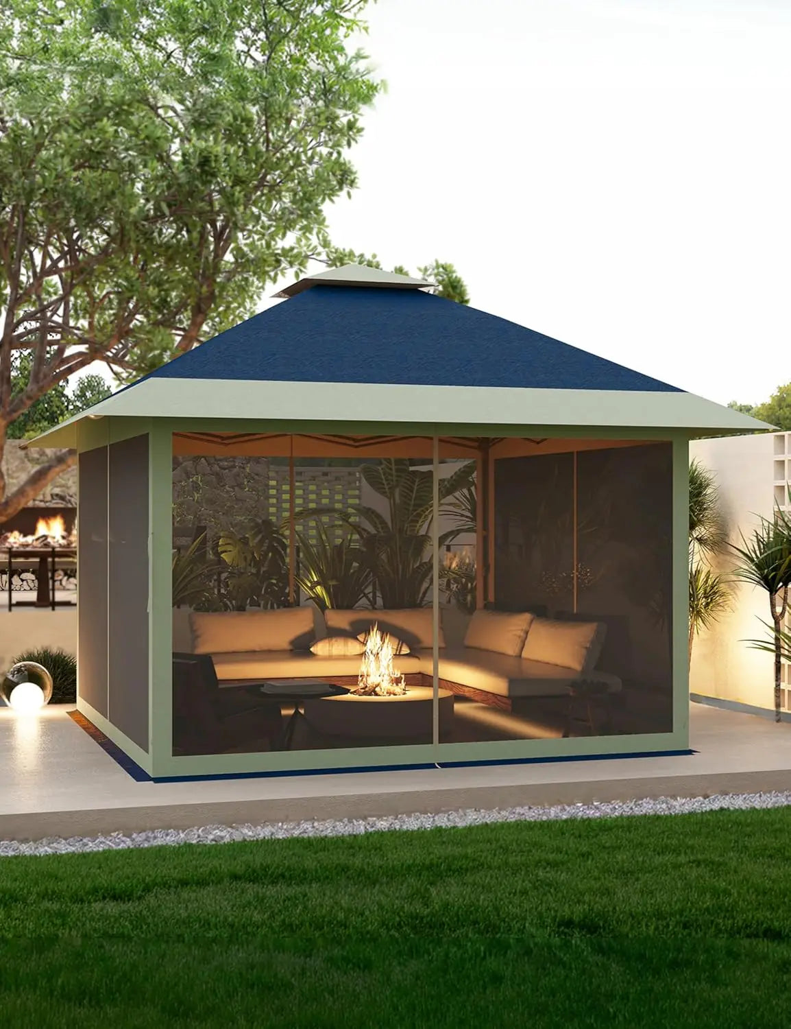 XIAOLANG Instant Pop Up Gazebo Shelter With Mosquito Netting