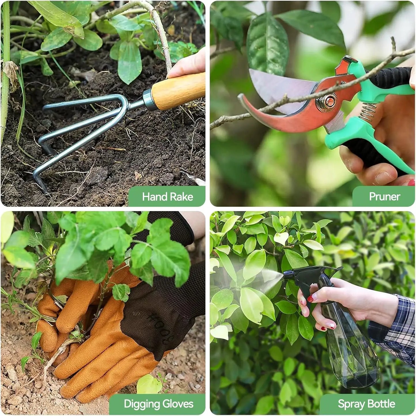 Heavy Duty Gardening Tool Set With Organizer Bag Rustproof Gift