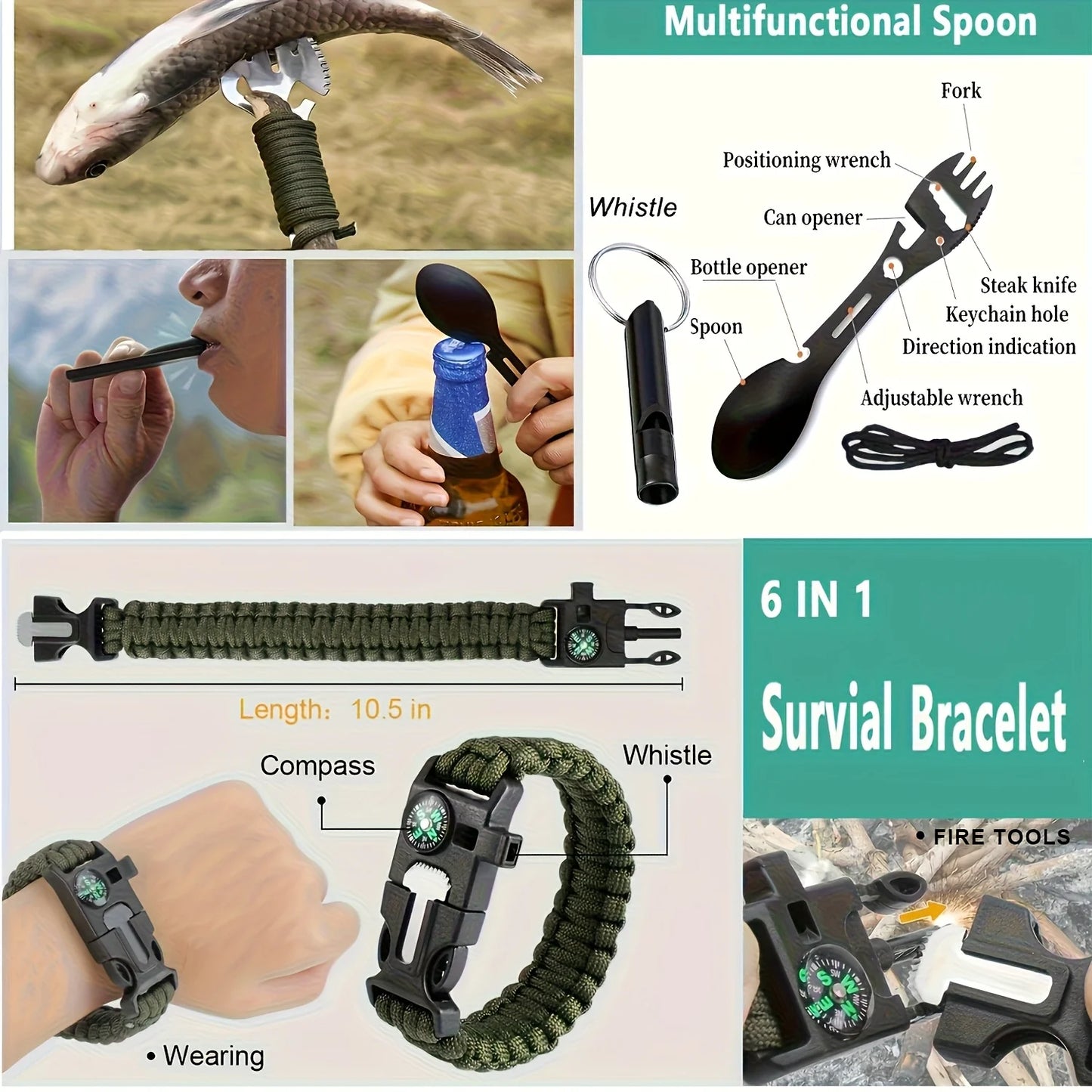 Ultimate Survival Gear Kit 20-in-1 Emergency Tools