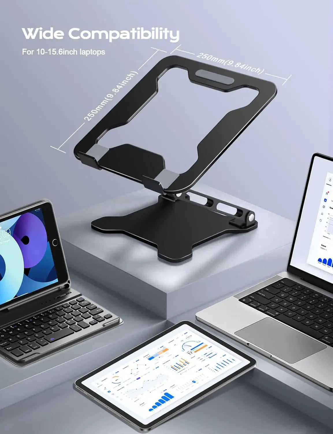 Adjustable Metal Laptop Stand Foldable Ventilated Riser