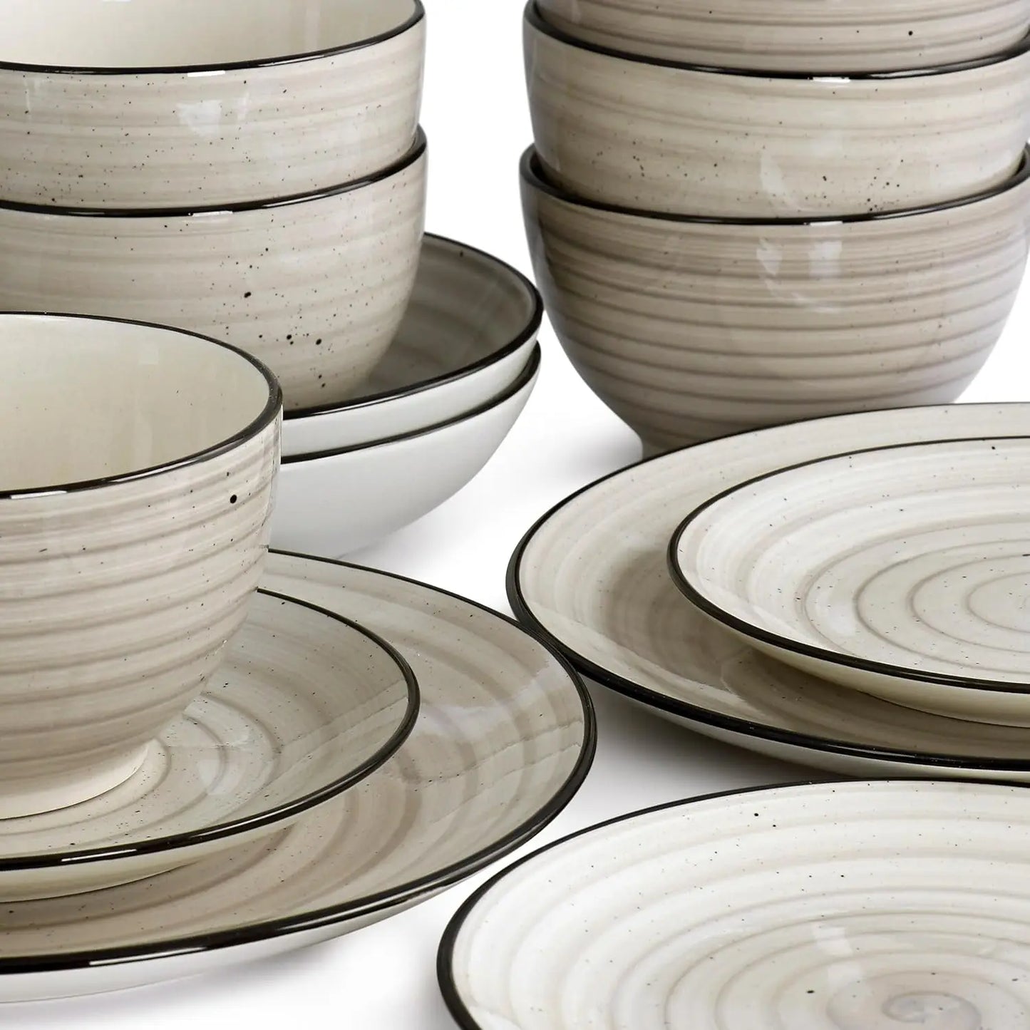 24 Piece Stoneware Dinnerware Set For Everyday Dining