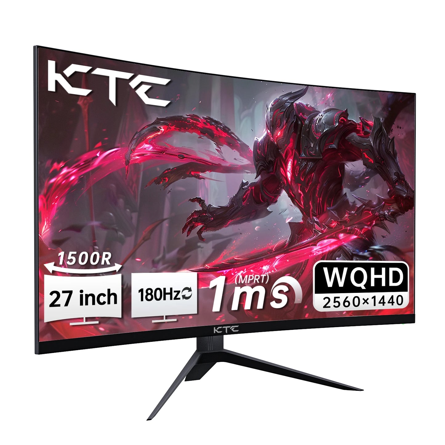 KTC WQHD 180Hz 1ms Curved Gaming Monitor FreeSync HDMI DisplayPort