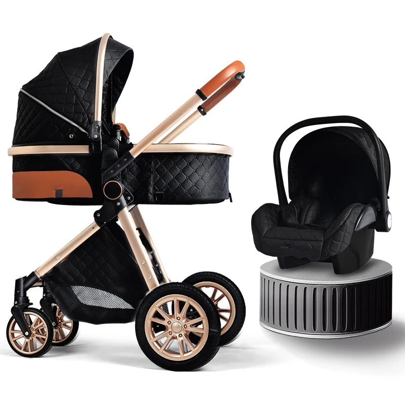 B.childhood Luxury 3 In 1 Baby Stroller Pushchair Infant Carrier
