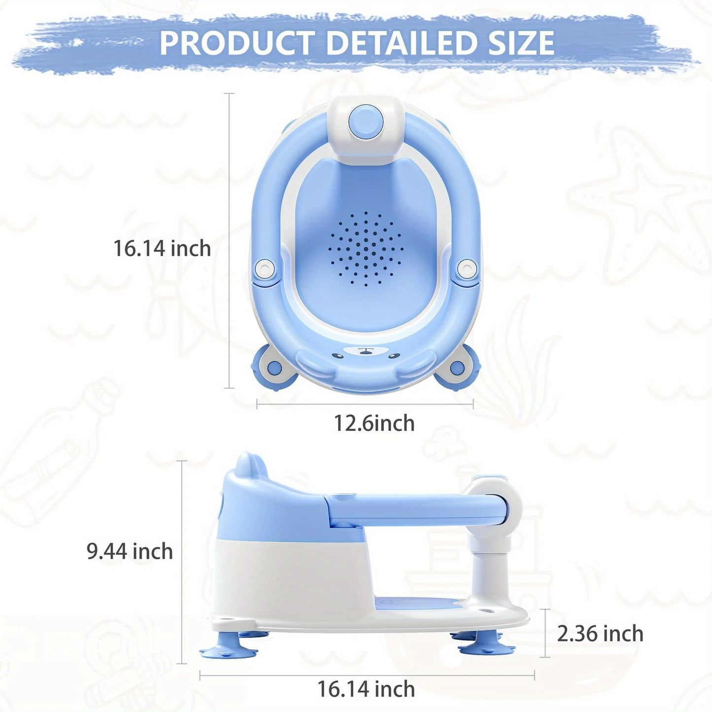 Baby Bath Seat Non Slip Tub Chair For Infants Safe