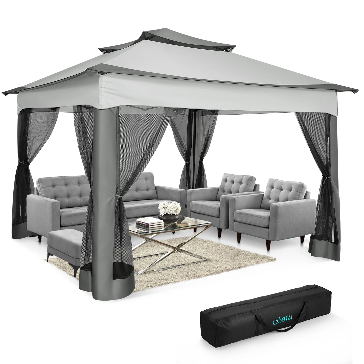 Tooluck Pop Up Gazebo With Mosquito Netting Outdoor Canopy
