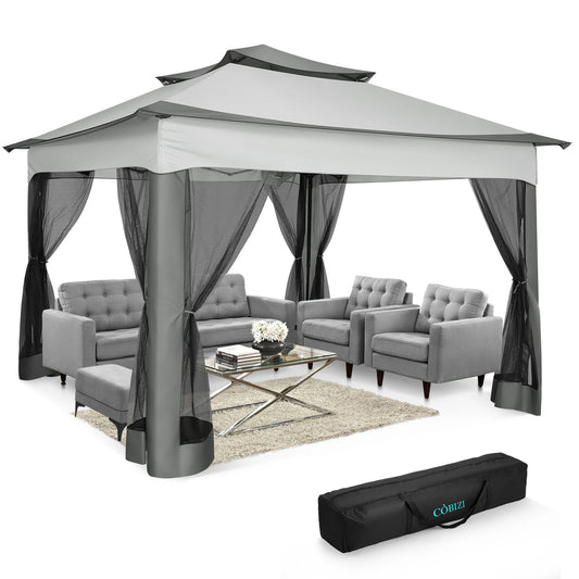 Tooluck Pop Up Gazebo With Mosquito Netting Outdoor Canopy