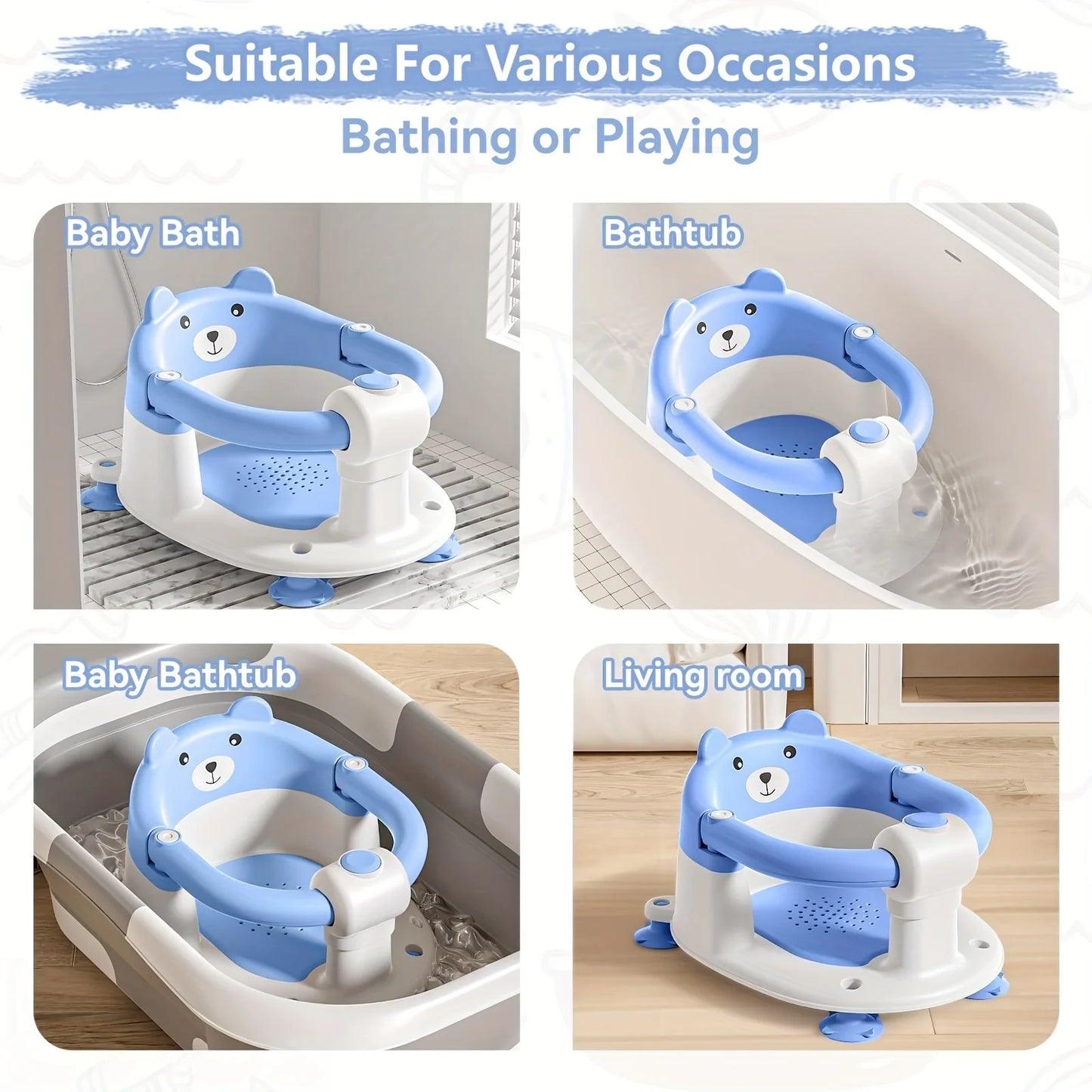 Baby Bath Seat Non Slip Tub Chair For Infants Safe