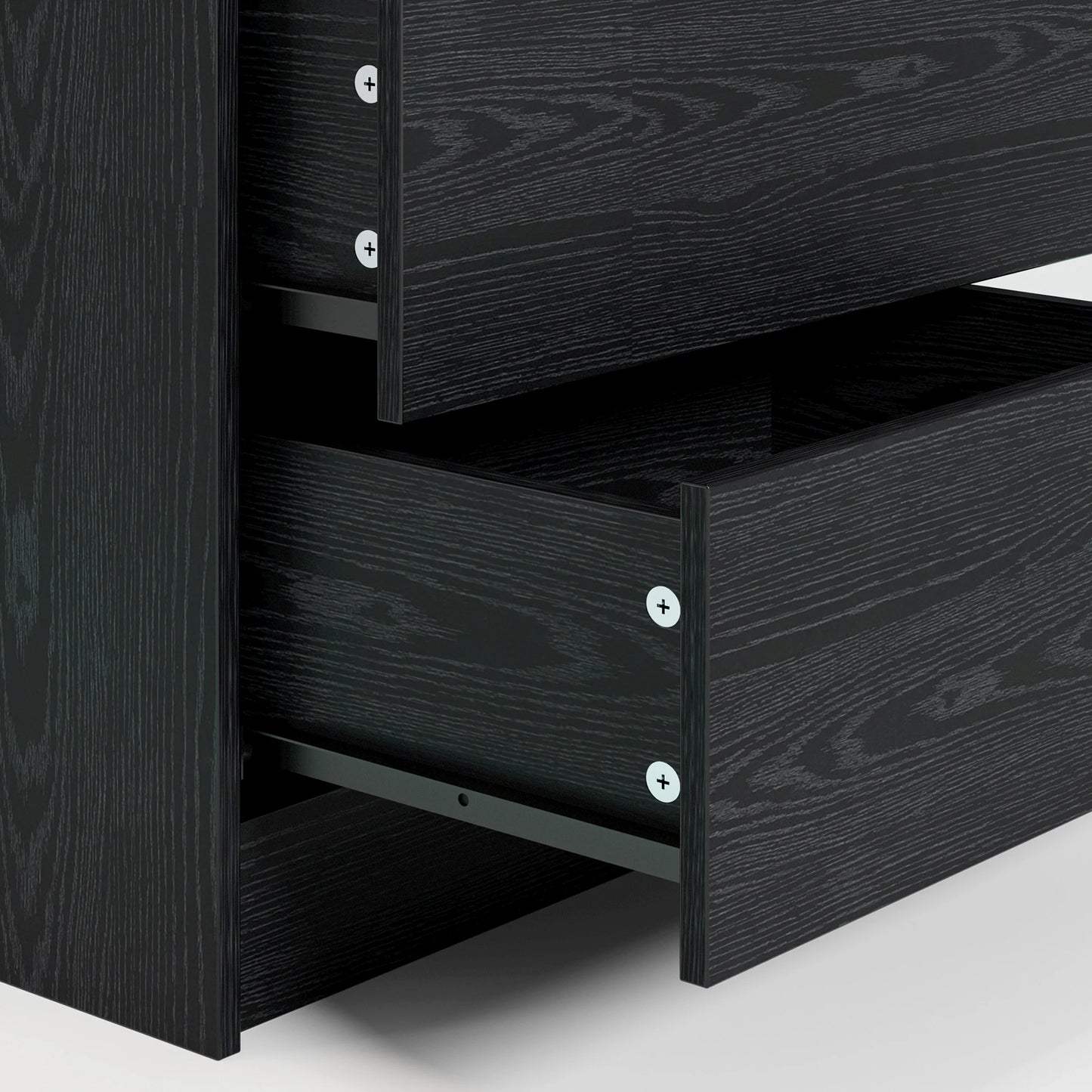 LIKIMIO Modern Night Stand With Charging Station And LED Light