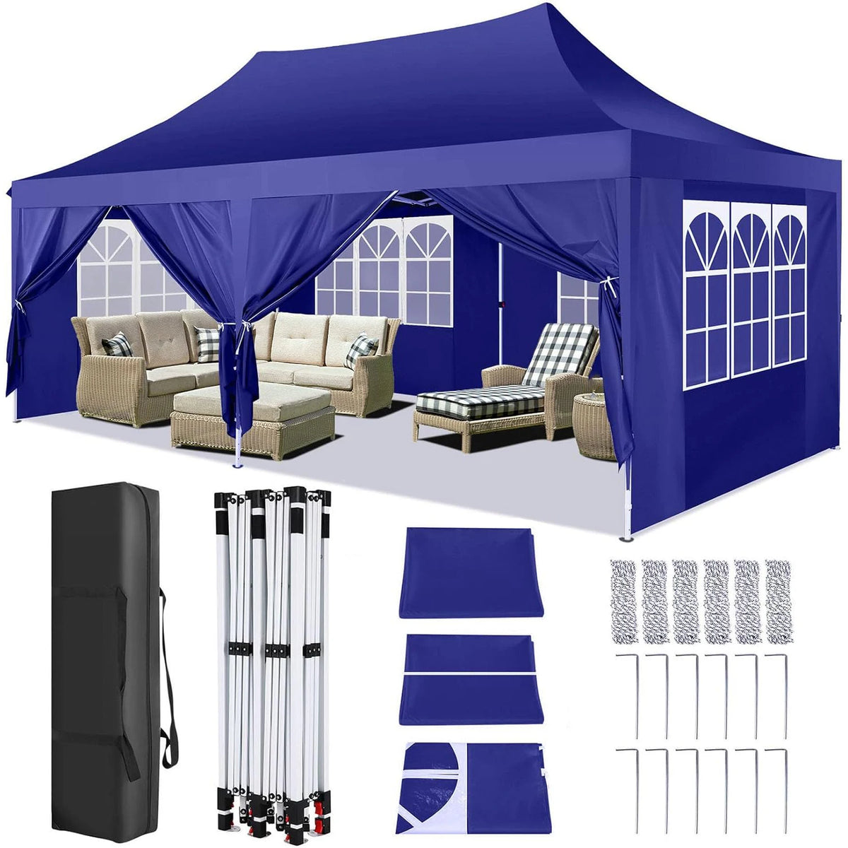 Cobizi Pop Up Gazebo Canopy With Waterproof Sidewalls