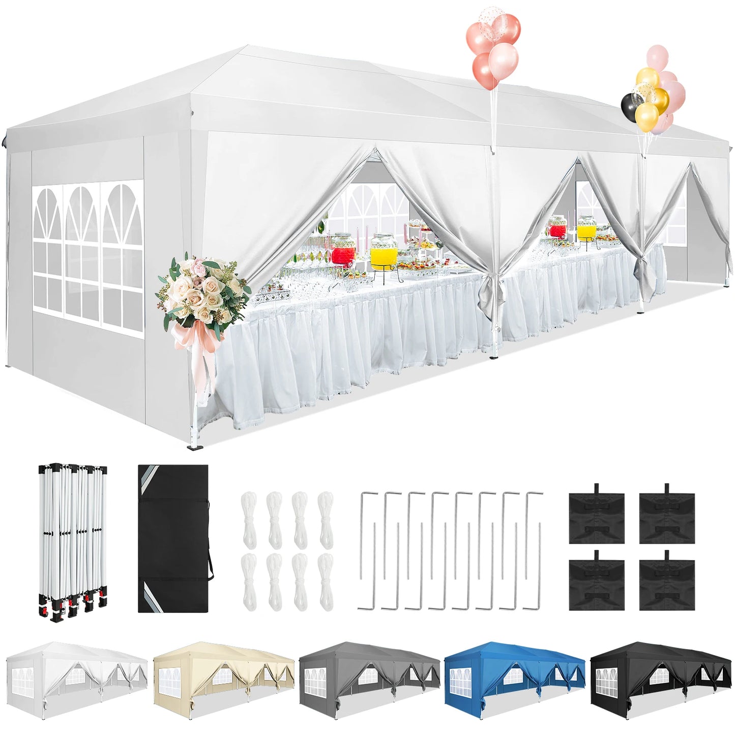 Tooluck Pop Up Canopy Tent With 8 Sidewalls