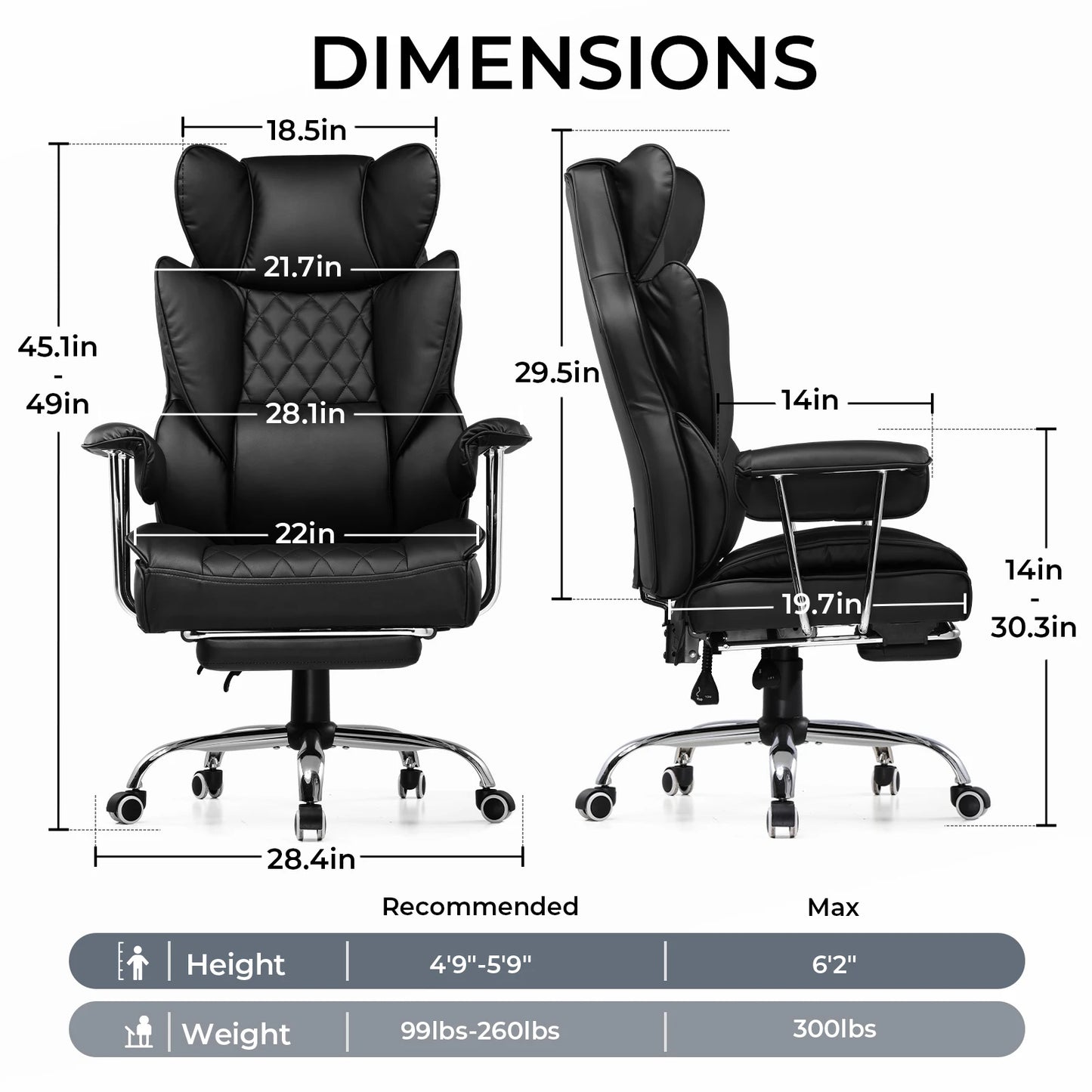 COMHOMA Ergonomic Gaming Chair With Pocket Spring Lumbar Support