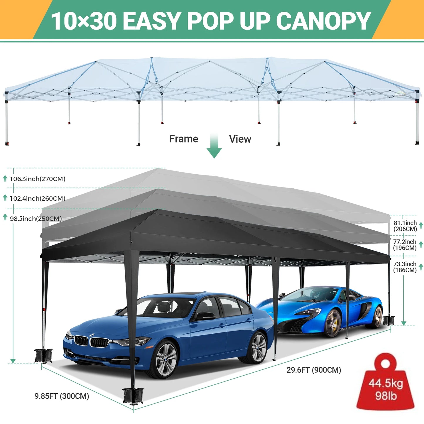 Tooluck Pop Up Canopy Tent With 8 Sidewalls