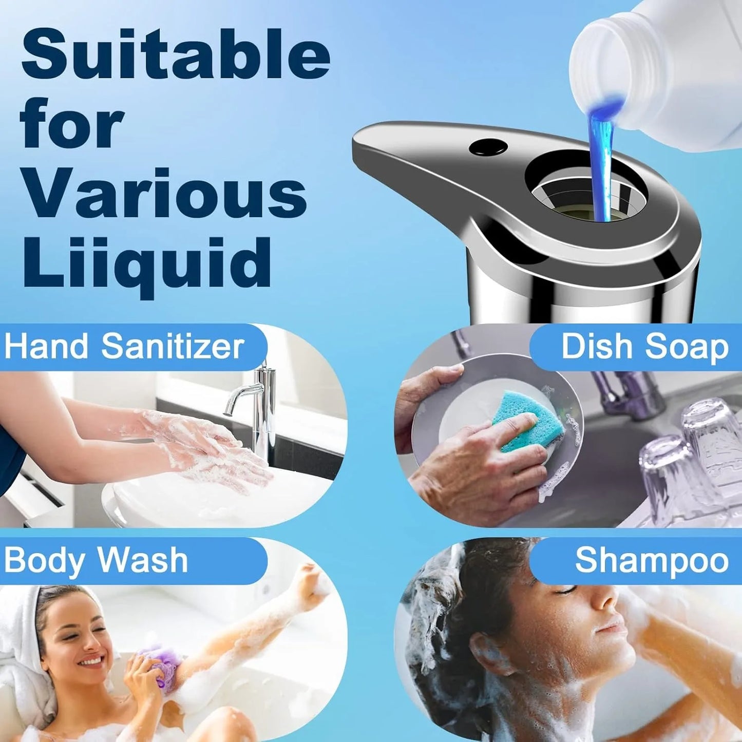 Touchless Infrared Soap Dispenser With Auto Sensor For Kitchen