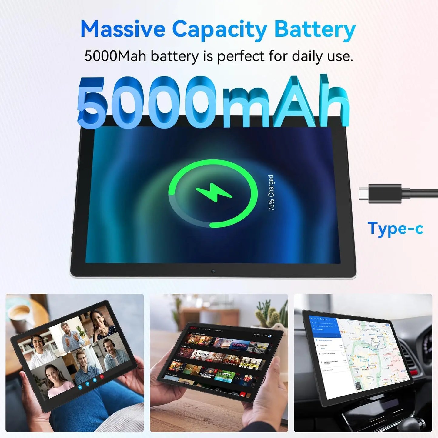 AEEZO-US Android 14 Tablet With 12GB RAM 64GB ROM Face Unlock IPS HD