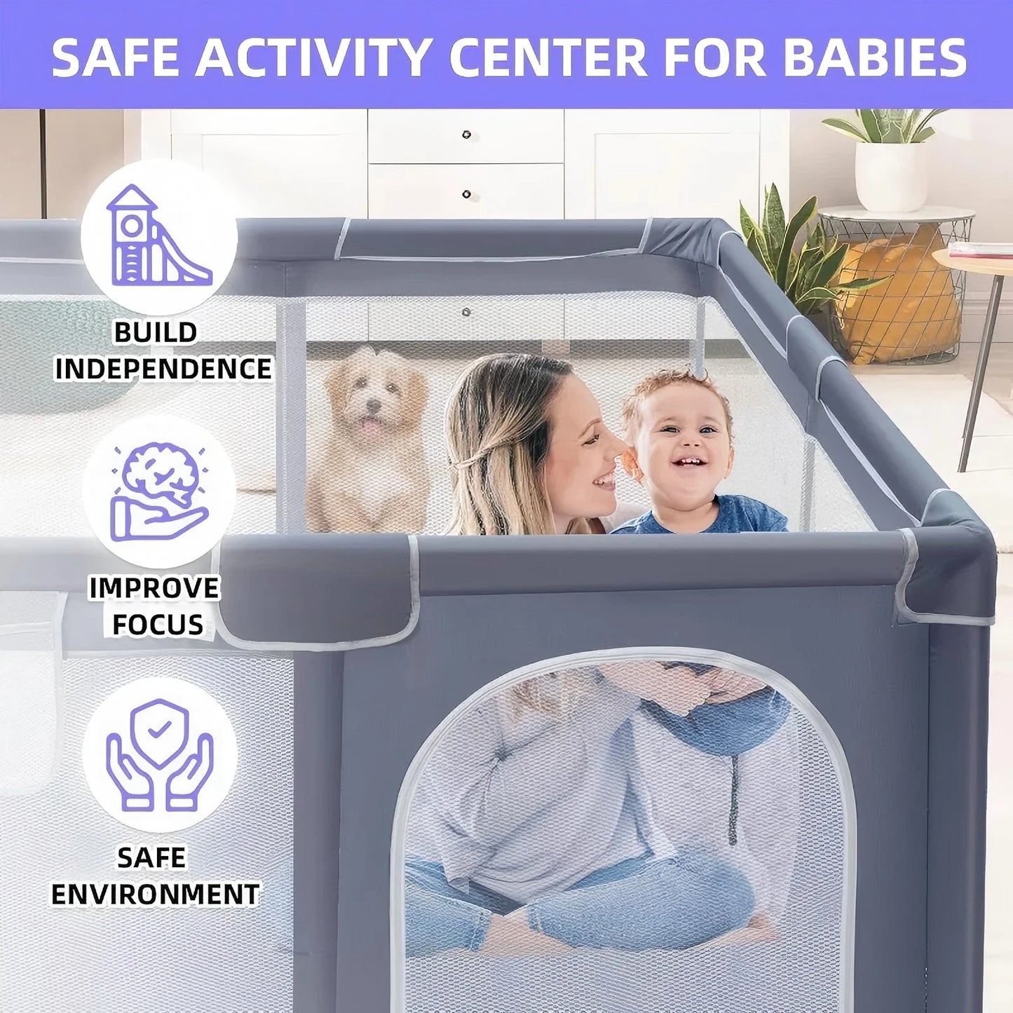 Baby Playpen 360 Visibility Safe Play Yard For Toddlers And Infants