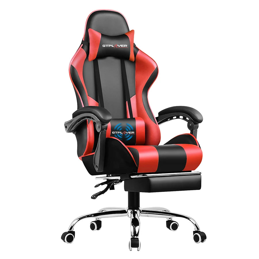 GTPLAYER Gaming Chair With Footrest and Lumbar Support