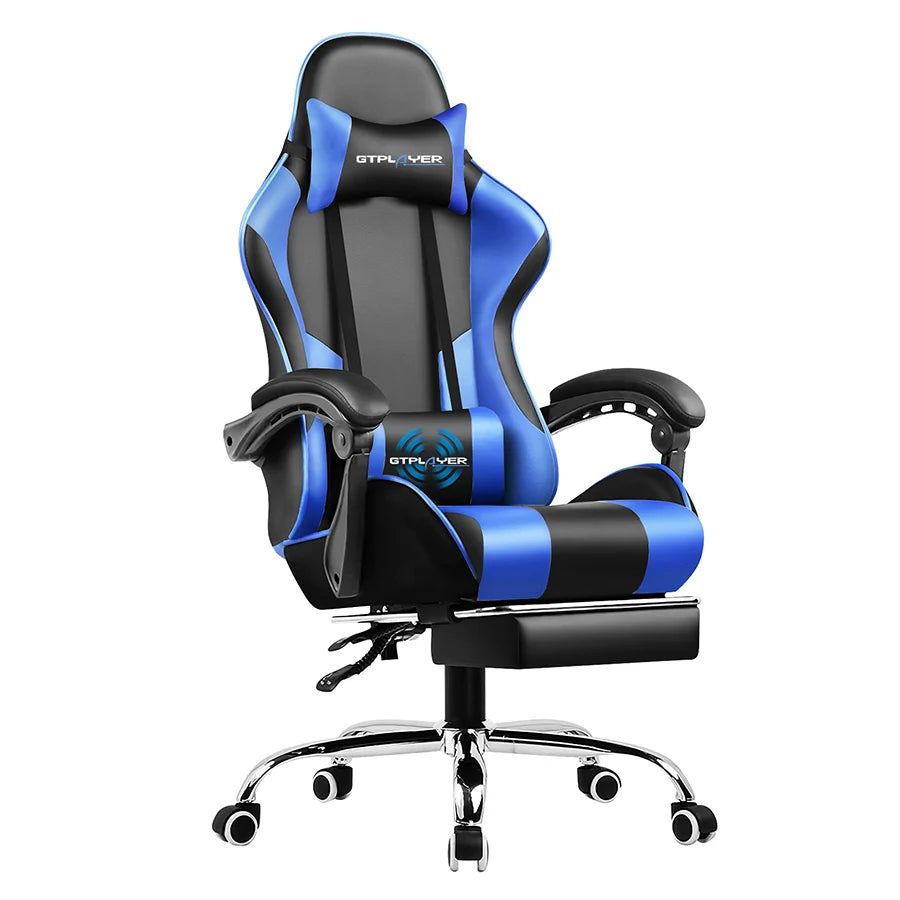 GTPLAYER Gaming Chair With Footrest and Lumbar Support