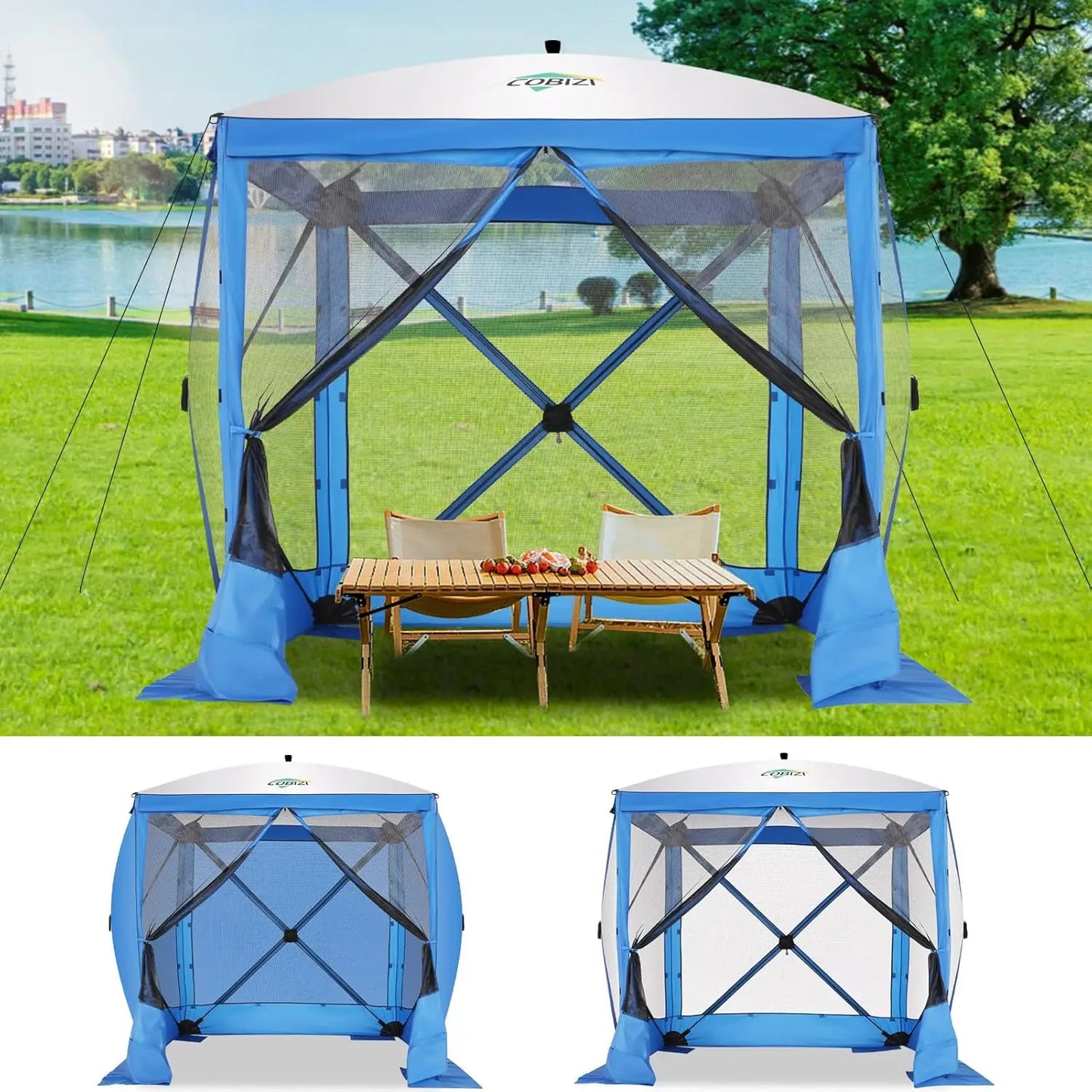 COBIZICN Pop Up Gazebo Screen Tent With Sidewalls Carry Bag