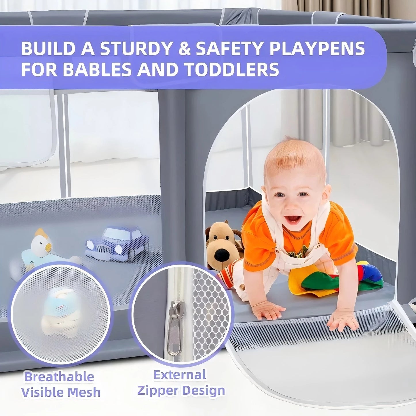 Baby Playpen 360 Visibility Safe Play Yard For Toddlers And Infants