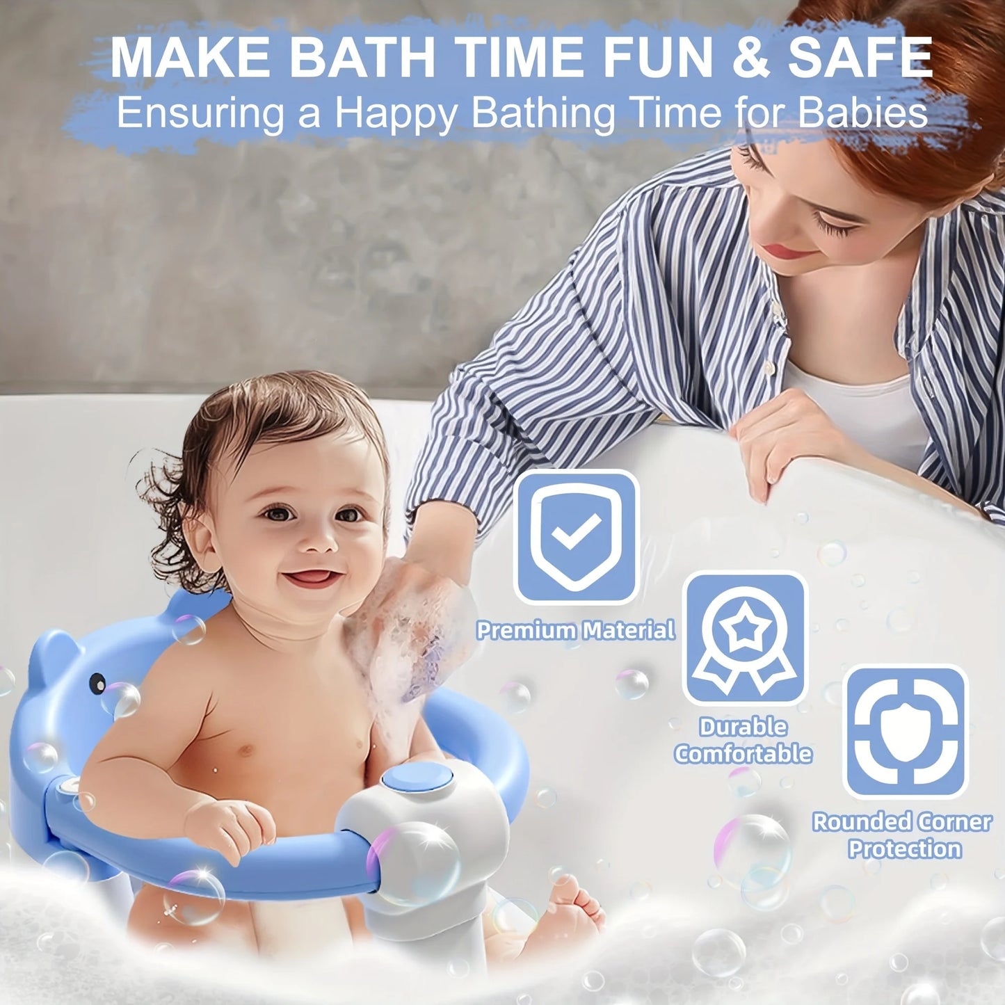 Baby Bath Seat Non Slip Tub Chair For Infants Safe