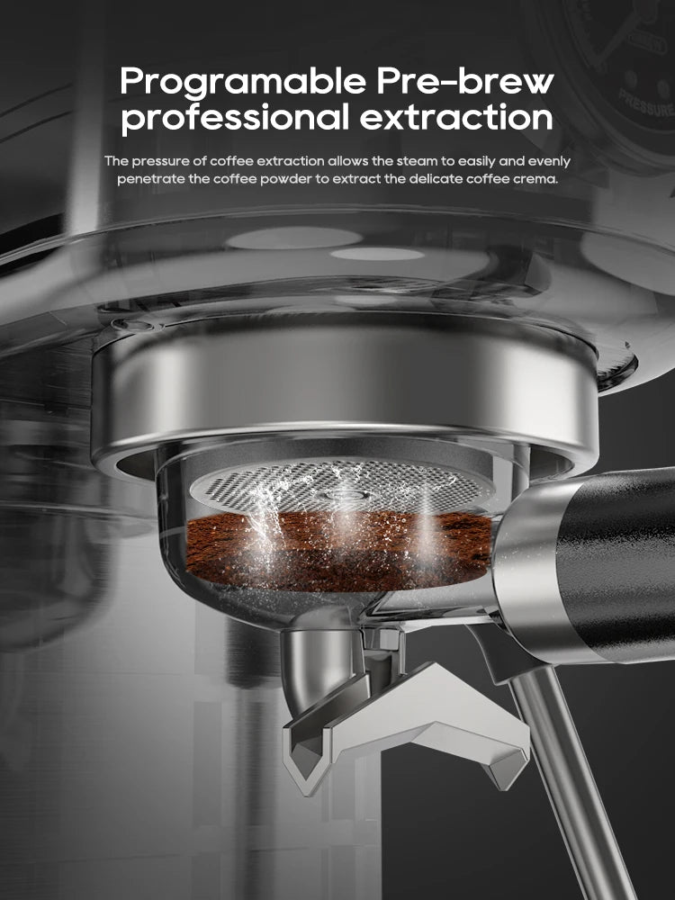 HiBREW 20Bar Semi Automatic Espresso Machine Temperature Adjustable Cappuccino
