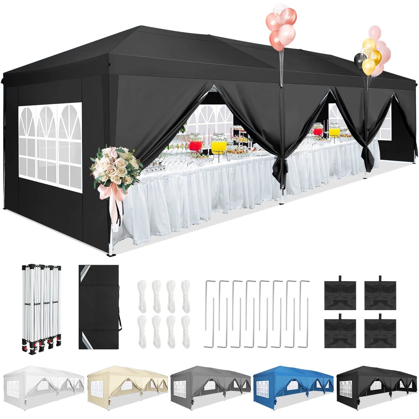 Tooluck Pop Up Canopy Tent With 8 Sidewalls