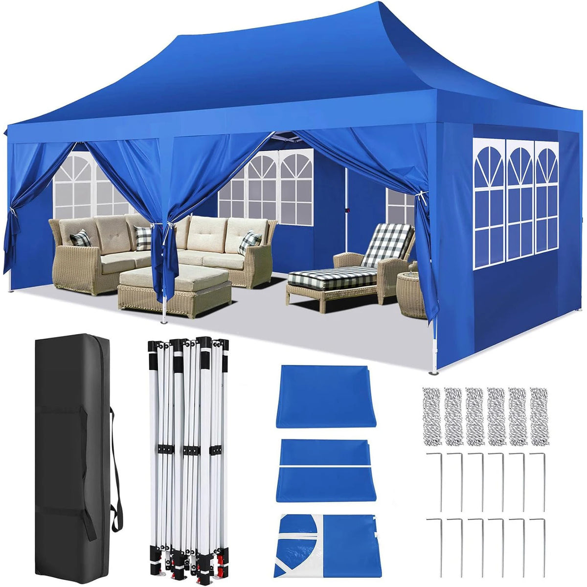 Cobizi Pop Up Gazebo Canopy With Waterproof Sidewalls