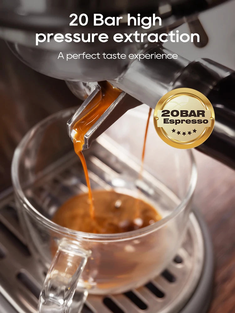 HiBREW 20Bar Semi Automatic Espresso Machine Temperature Adjustable Cappuccino