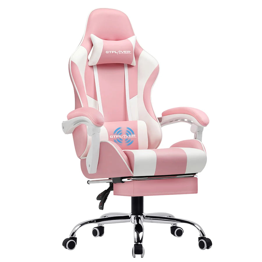 GTPLAYER Gaming Chair With Footrest and Lumbar Support