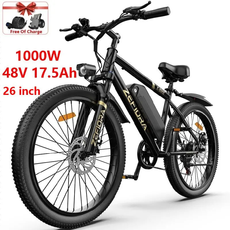 ZEFIORA Electric Bicycle 1000W 48V Aluminum Alloy Front Disc Brake