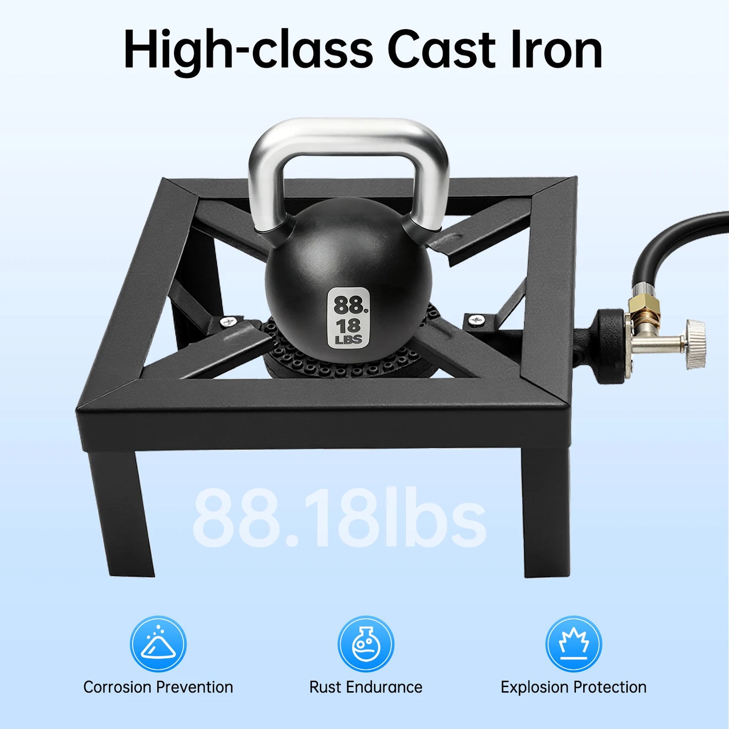 Portable Single Burner Outdoor Gas Stove With Adjustable Regulator Hose