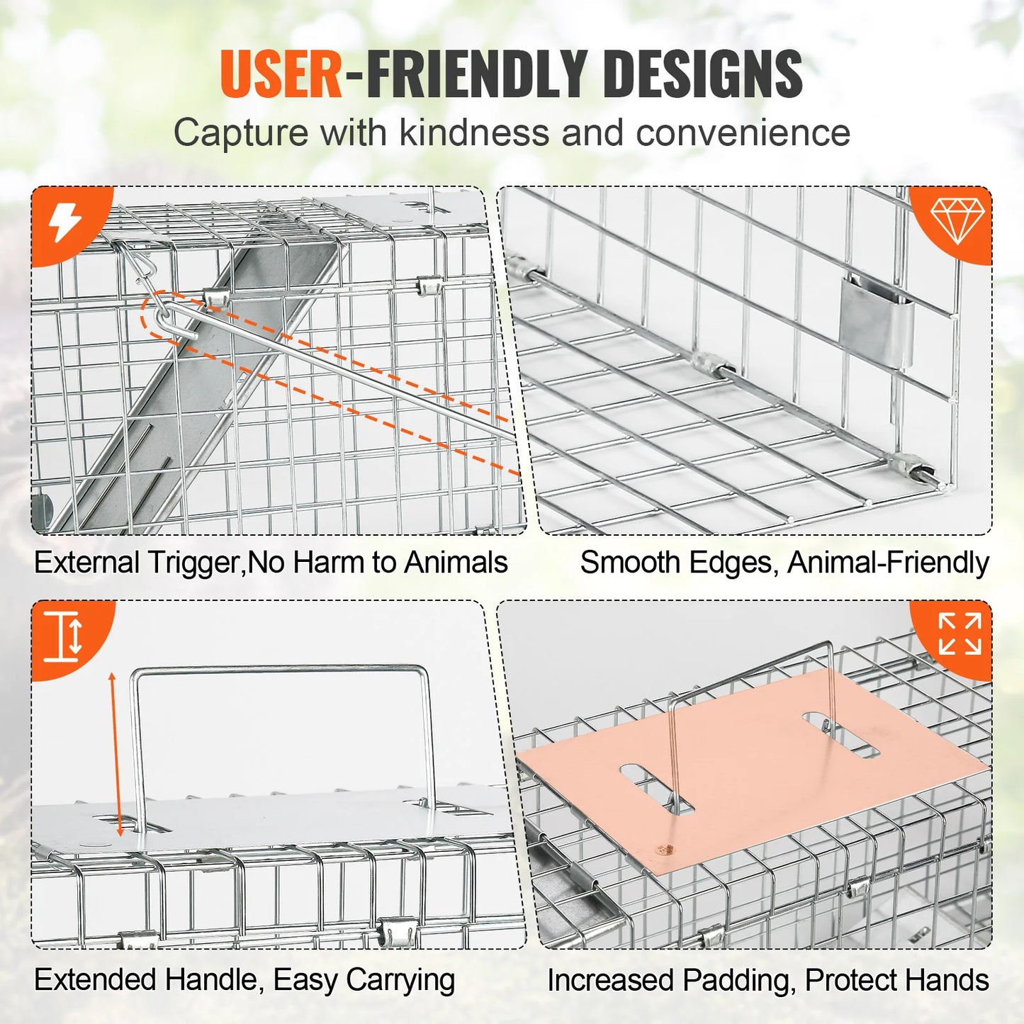 SucceBuy Live Animal Cage Trap With Foldable Handle
