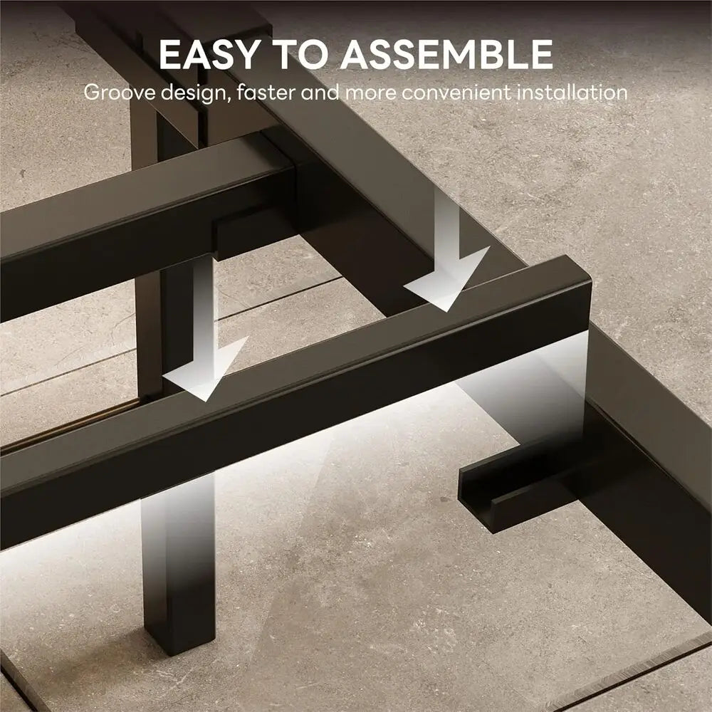 LIKIMIO Bed Frame With Headboard Noise Free Strong Supports