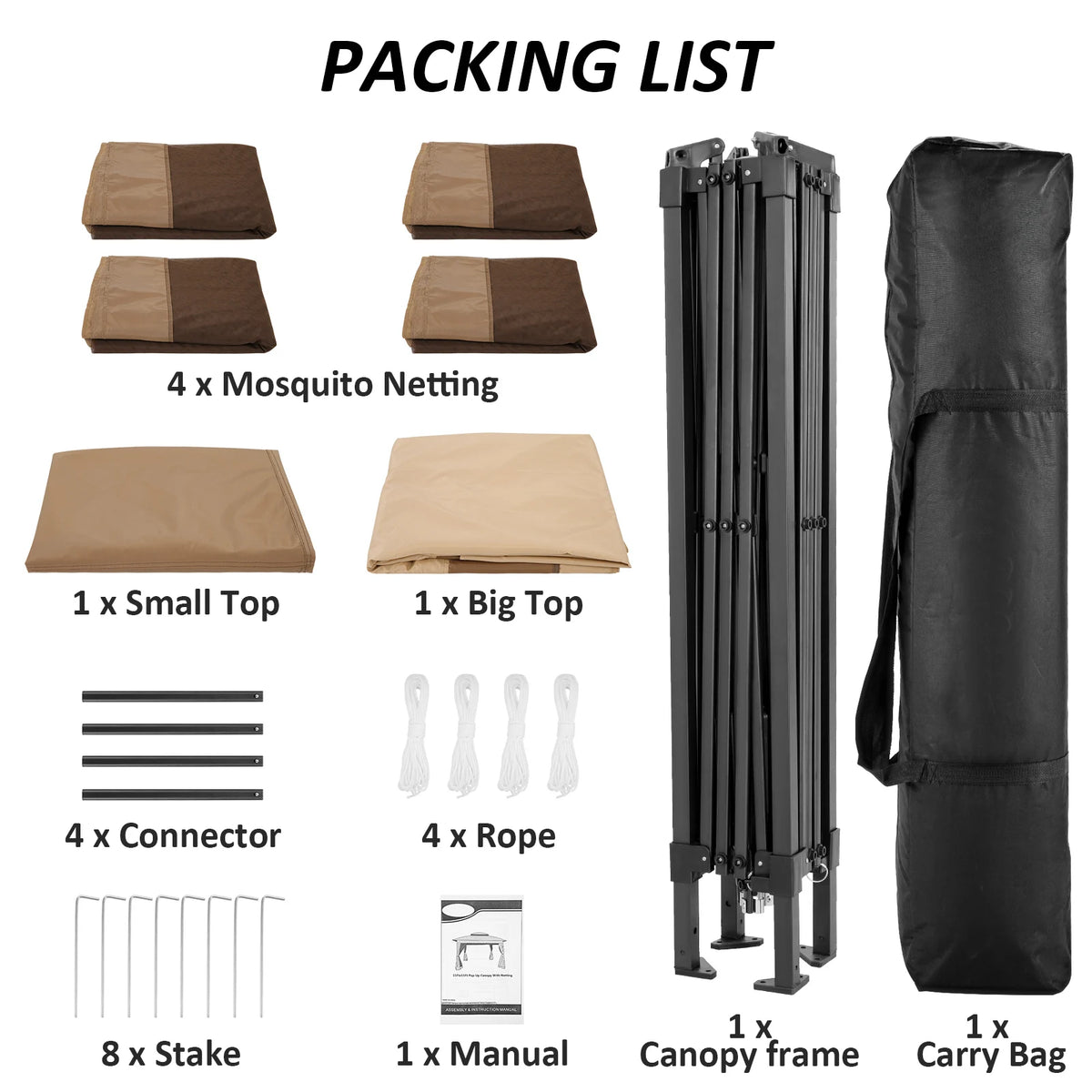 Cobizi Outdoor Pop Up Canopy Tent With Mosquito Nettings