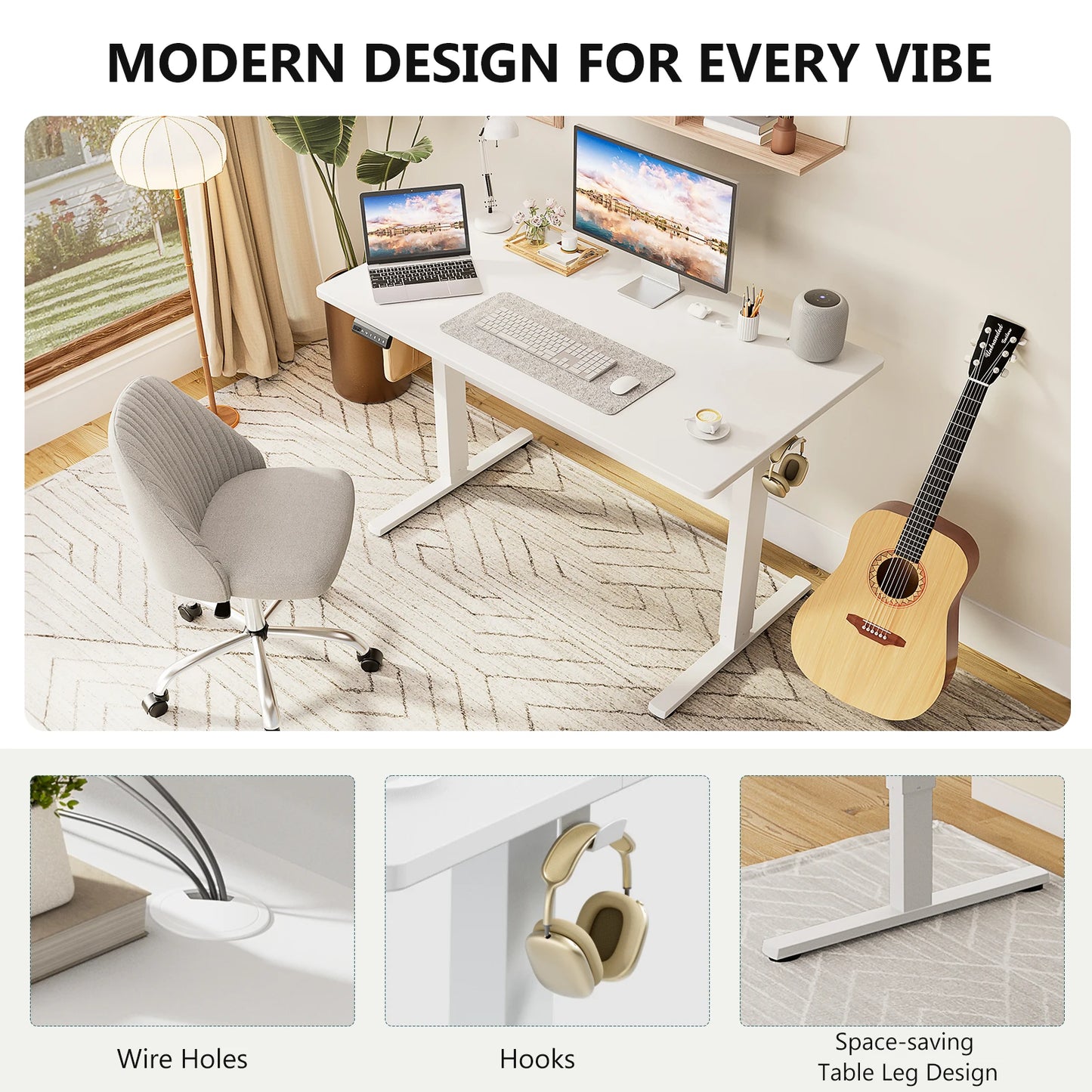 MCQ Electric Standing Desk With Adjustable Height For Home Office