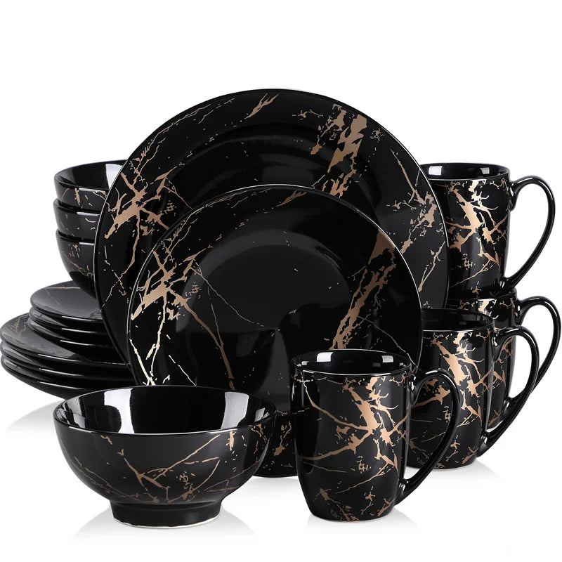 Porcelain Dinnerware Set With Splash Design