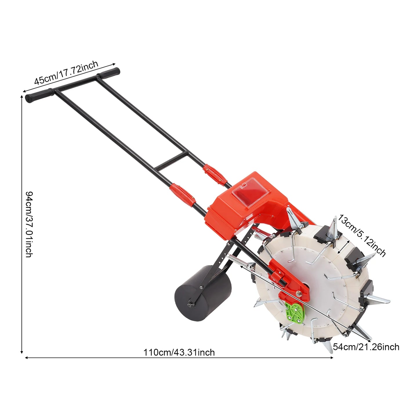 Manual Seeder Hand Push Garden Seeder With 10 Nozzles