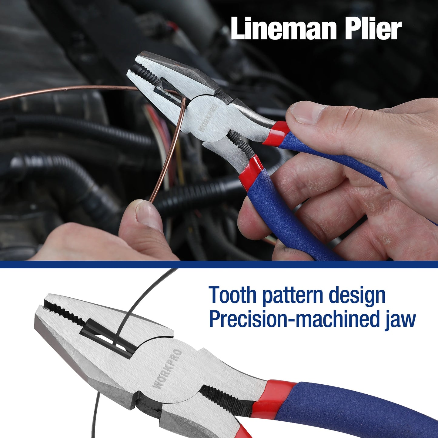 Workpro 7 Piece Pliers Set With Groove Joint Long Nose Slip Joint Diagonal DIY