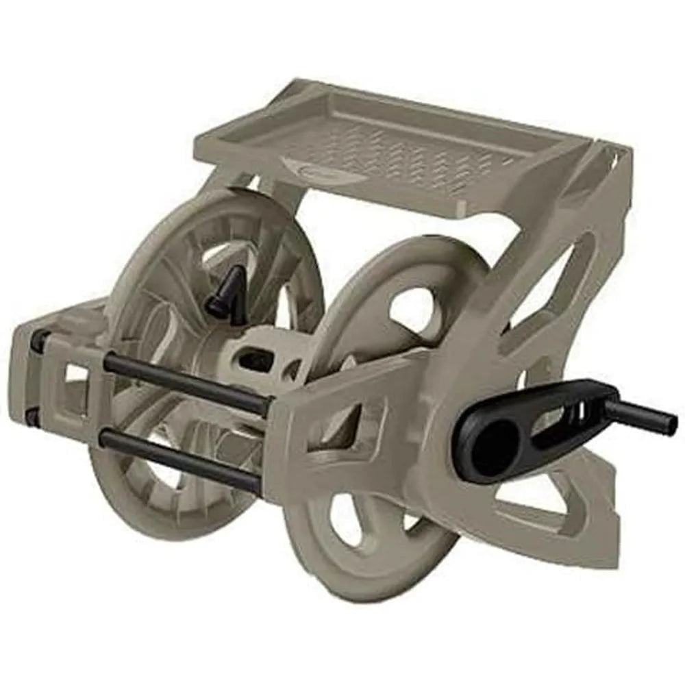 Wall Mounted Hose Reel And Accessory Tray Organizer