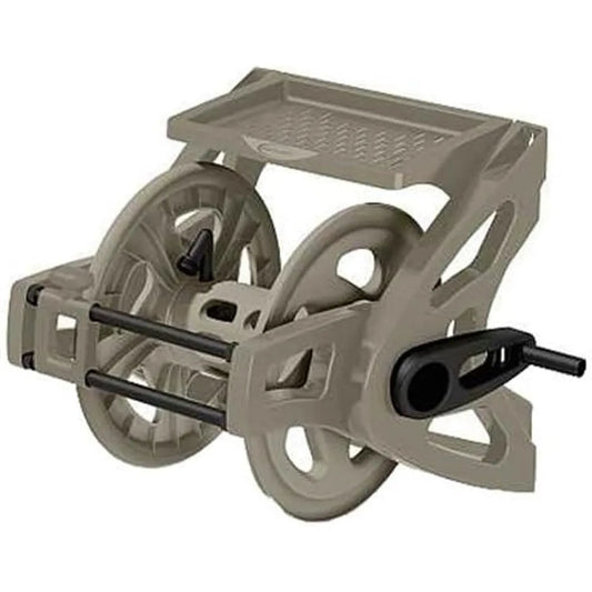 Wall Mounted Hose Reel And Accessory Tray Organizer