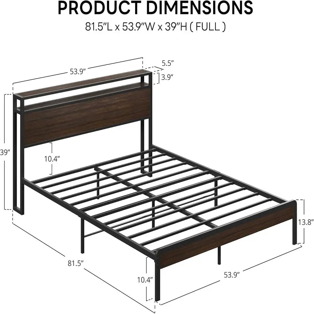 LIKIMIO Bed Frame With Headboard Noise Free Strong Supports