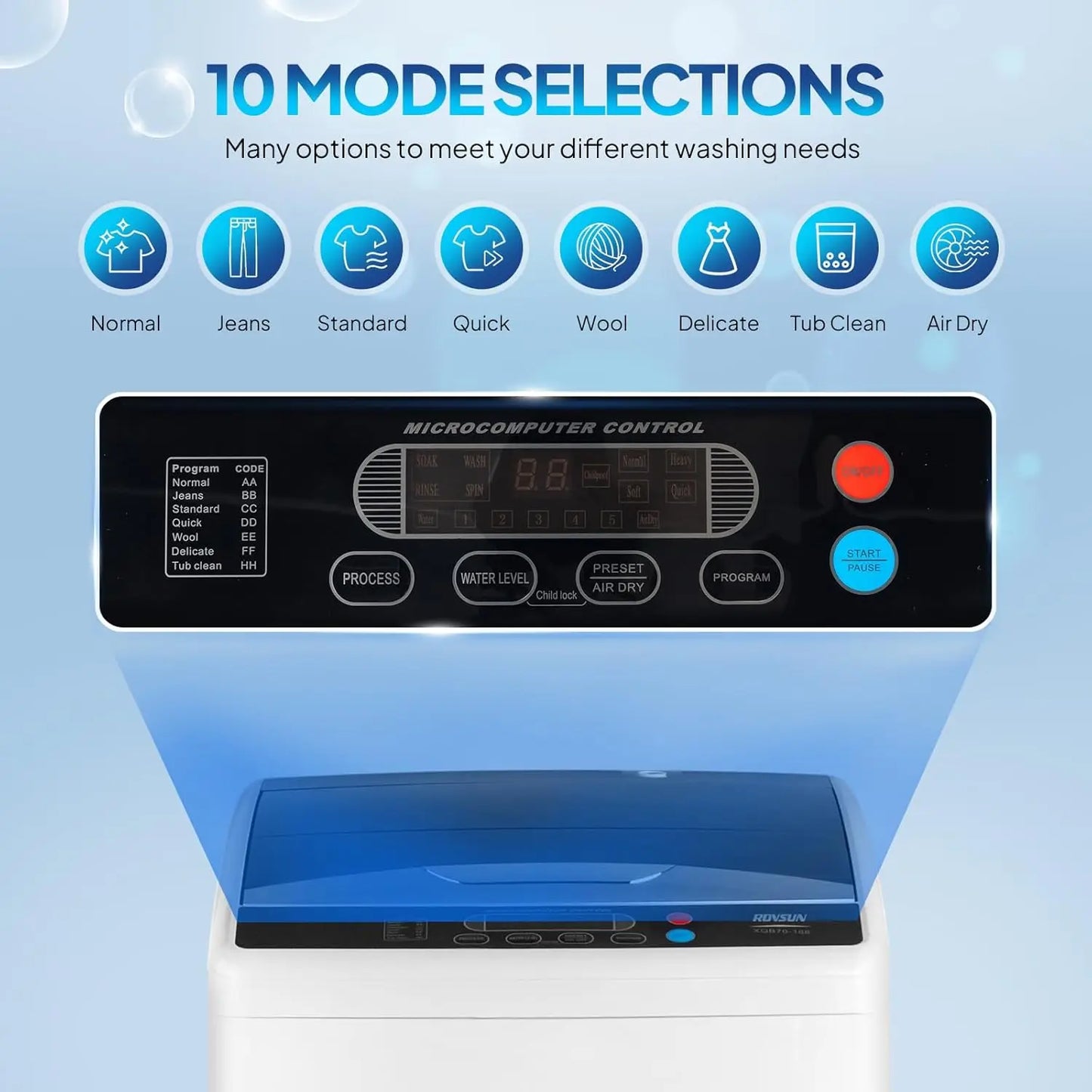 Portable Full Automatic Compact Washing Machine With Stainless Steel Drum