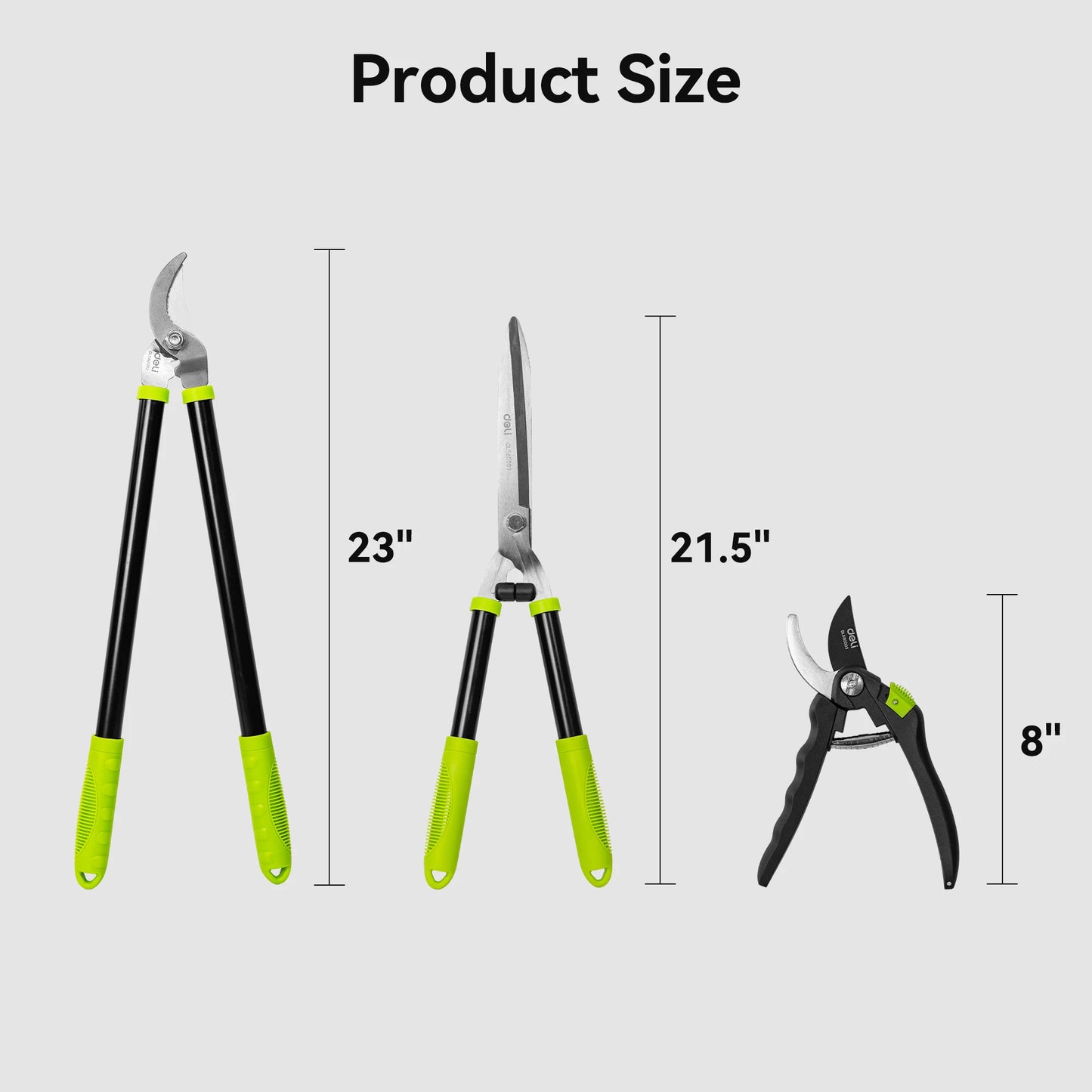 Deli 3-Piece Loppers And Pruners Set For Garden Care