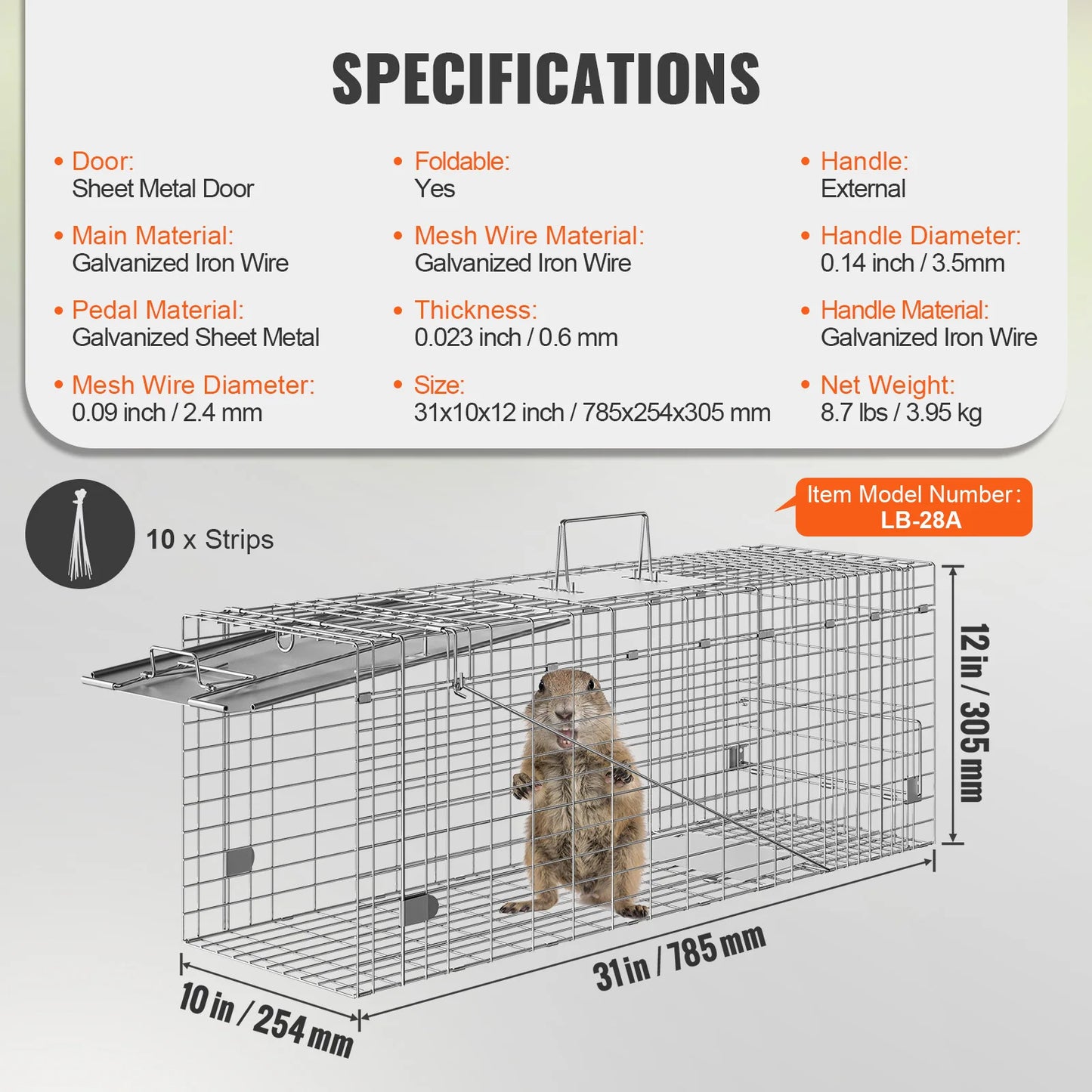 SucceBuy Live Animal Cage Trap With Foldable Handle
