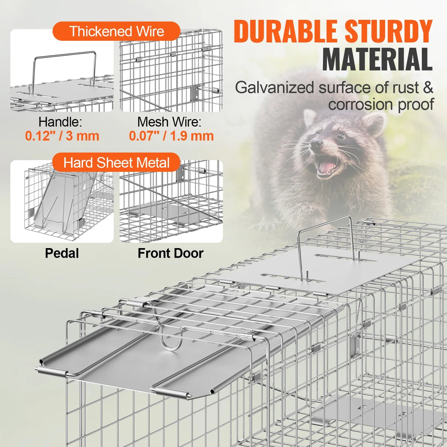 SucceBuy Live Animal Cage Trap With Foldable Handle